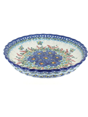 Blue Rose Polish Pottery Garden Of Blue Pie Plate