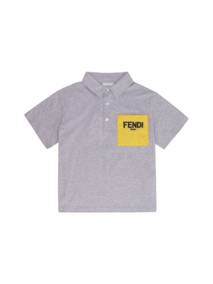 Fendi Kids Logo Pocket Polo Shirt