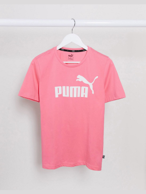 Puma Chest Logo T-shirt In Pink