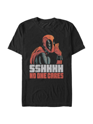 Men's Marvel Deadpool No One Cares T-shirt