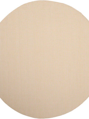 Montauk Fringe Ivory/yellow Round Rug