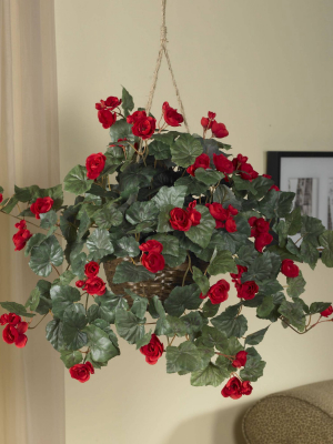 Nearly Natural Begonia Hanging Basket