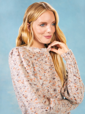 Speckled And Puffed Pullover Sweater