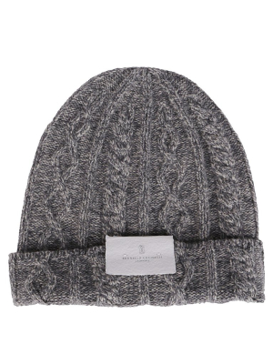 Brunello Cucinelli Logo Knitted Beanie