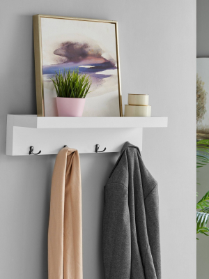 26.6" X 5.75" Coat Rack And Shelf White - Danya B.