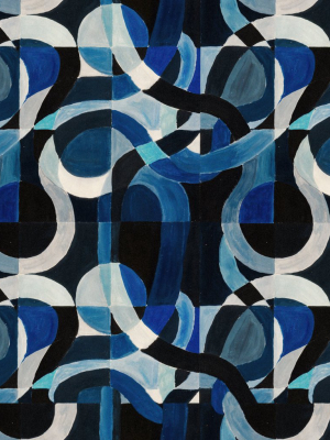 Labyrinthine Wallpaper In Indigo From The Wallpaper Compendium Collection By Mind The Gap