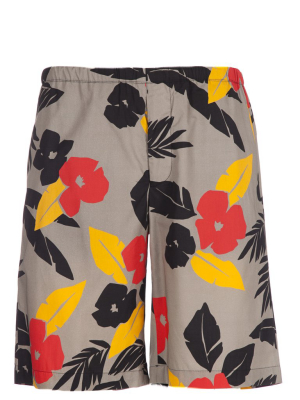 Msgm Floral Print Shorts