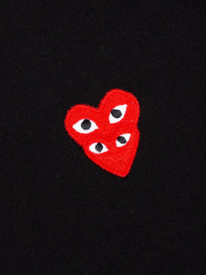 Comme Des Garcons Play Stacked Heart S/s T-shirt - Black