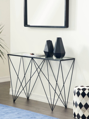 Mid-century Metal Console Table Black - Olivia & May