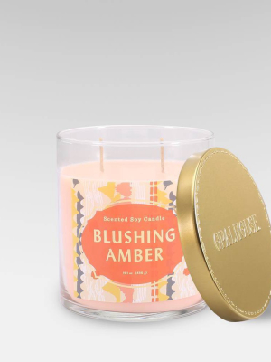 15.1oz Lidded Glass Jar 2-wick Candle Blushing Amber - Opalhouse™