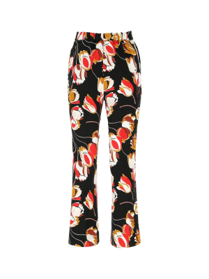 Marni Floral Print Flared Trousers