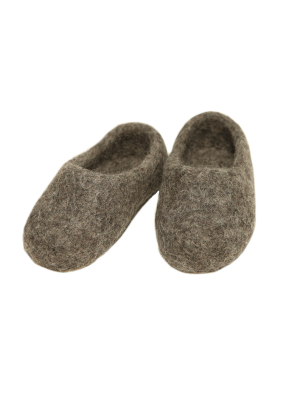 Charcoal Felt Slippers