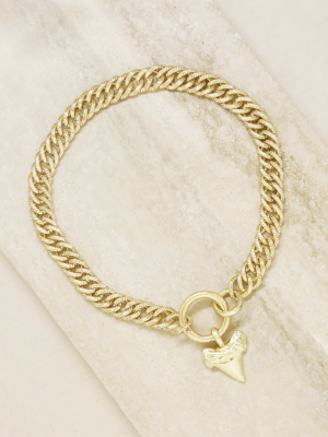 Into The Deep 18k Gold Plated Sharktooth Choker Necklace
