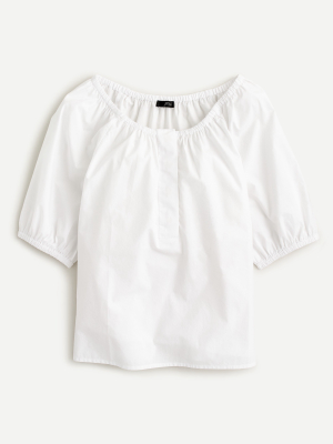 Swingy Scoopneck Top In Cotton Poplin