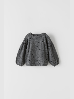 Soft Feel Star Print Sweatshirt