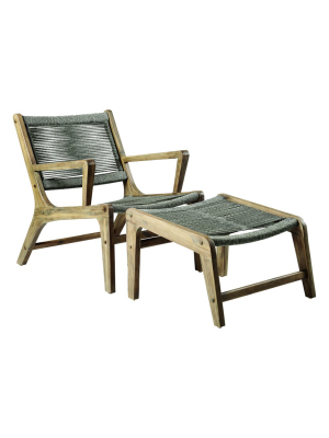 Explorer Oceans Lounge Chair + Ottoman Set By Bd Outdoor