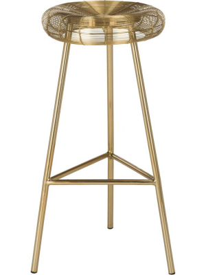 Adelina Wire Weaved Contemporary Bar Stool Gold
