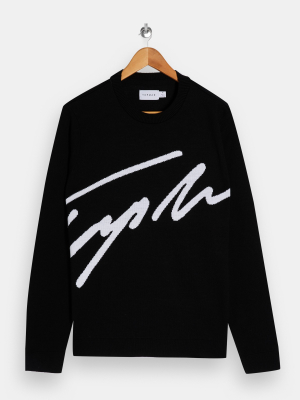 Topman Signature Black Long Sleeve Knitted Sweater