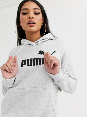 Puma Plus Essentials Gray Logo Hoody