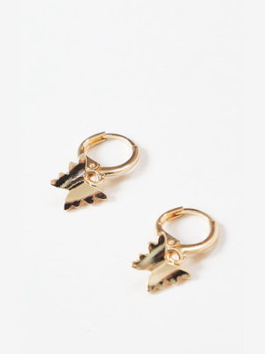 Gold Mini Butterfly Hoop Earrings