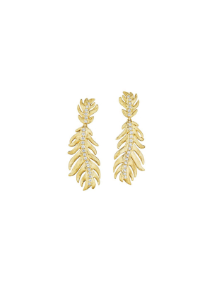 Phoenix Feather Drop Earrings - Small