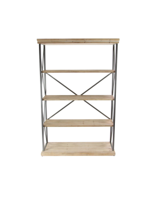 Farmhouse 4 Tier Shelf Brown - Olivia & May