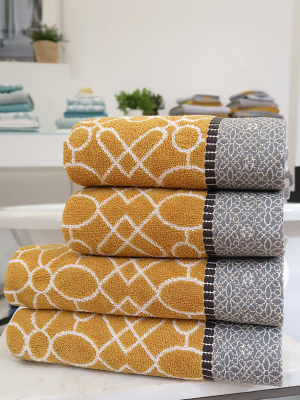 Cassia Border 4 Piece Towel Bale In Ochre