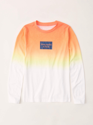 Long-sleeve Print Logo Tee