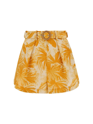 Zimmermann Mae Palm Tuck Shorts