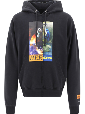 Heron Preston Graphic Printed Drawstring Hoodie