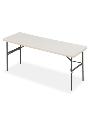 Iceberg Indestructables Too 1200 Series Resin Folding Table 72w X 24d X 29h Platinum 65383