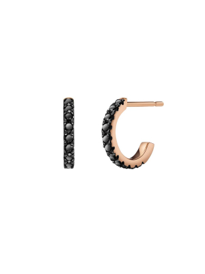 Black Diamond Huggie Hoops