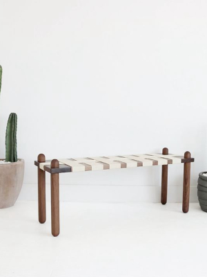 Küdd:krig Home Capsule Bench - Walnut & Jute