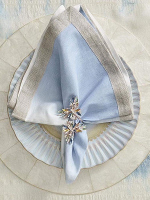 Kim Seybert Dip Dye Napkin - Set Of 4 - White & Periwinkle