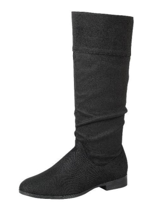 Gentle62 Black Almond Toe Knee High Boot