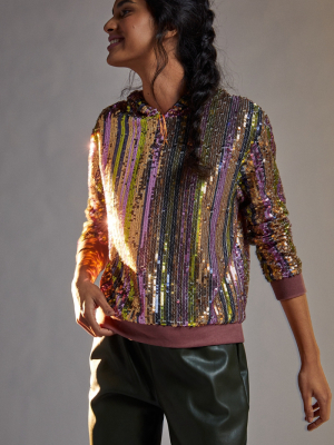 Lydia Sequined Hoodie Top