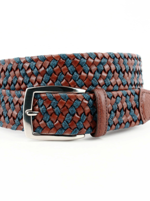 Italian Braided Leather & Linen Belt