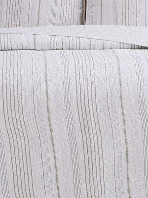 Cottage Classics Warm Hearth Stripe Quilt Set