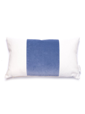 Velvet Broad Stripe Pillow In Eventide