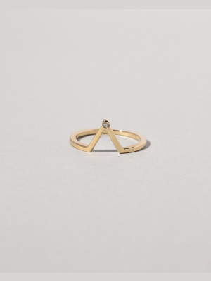 Triangle Square Wire Band With Single Stone