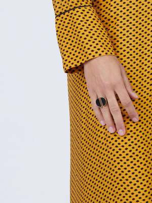 Split Moon Ring - Black