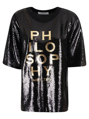 Philosophy Di Lorenzo Serafini Logo Print Sequin T-shirt