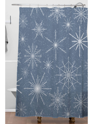 Jacqueline Maldonado Snowflakes Twilight Christmas Shower Curtain Blue - Deny Designs