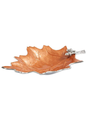 Julia Knight Oak Leaf 19" Bowl In Spice