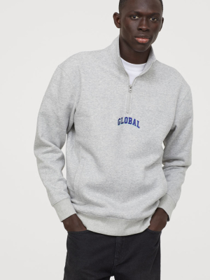 Stand-up-collar Sweatshirt