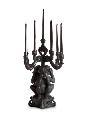 Giant Burlesque Black 3 Monkeys Chandelier