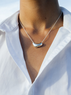 Small Sculpted Heart Pendant, Sterling Silver