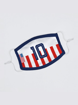 Usa Away Soccer Jersey Flat Kids Face Mask