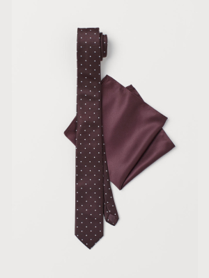 Satin Tie And Handkerchief