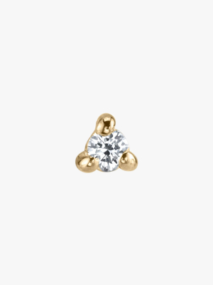 Single White Diamond Mini Stud Earring